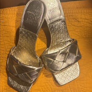 Vince Camuto Metallic Gold Woven Sandals